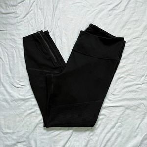 Athleta Sophia Moto Street Tight Leggings Black Ankle Zip
